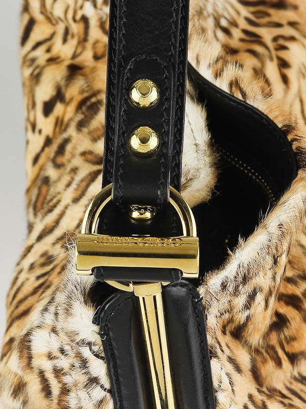 Jimmy Choo Wildcat Print Pony Hair Ayse Shoulder Bag | Yoogi's Closet