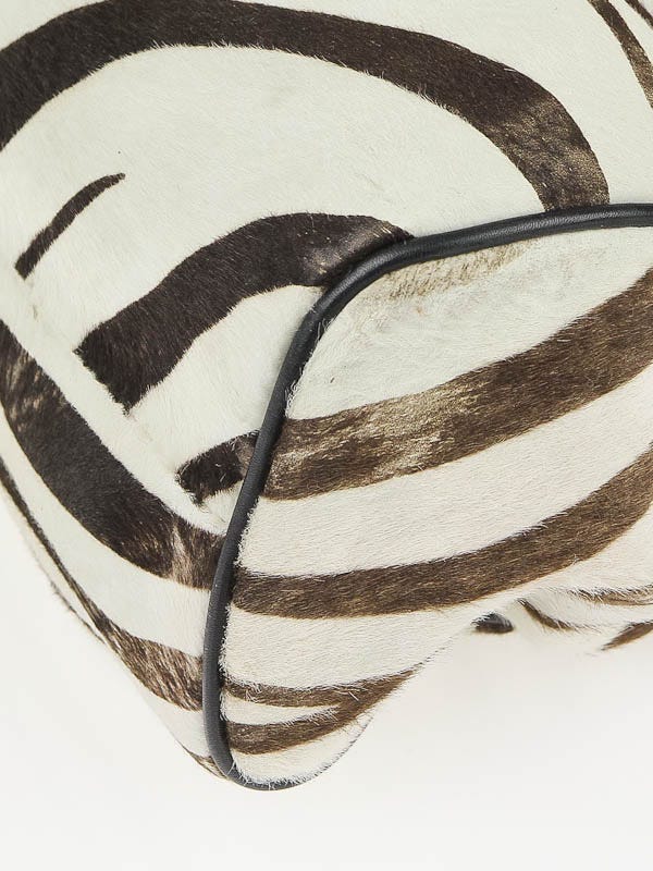 Jimmy Choo Brown/White Zebra Print Pony Hair Small Riki Bag
