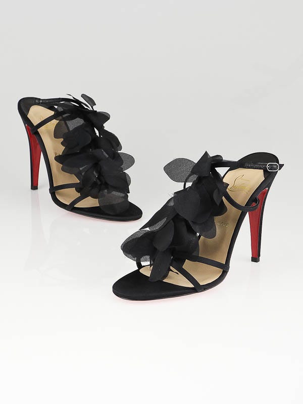 Christian louboutin discount black petal sandal