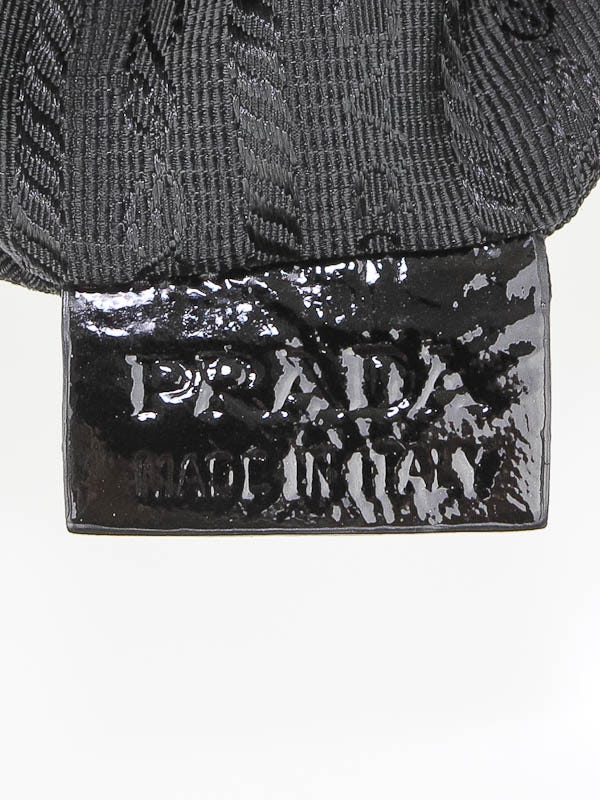 Prada Black/Red/Silver Ombre Patent Leather Small Shoulder