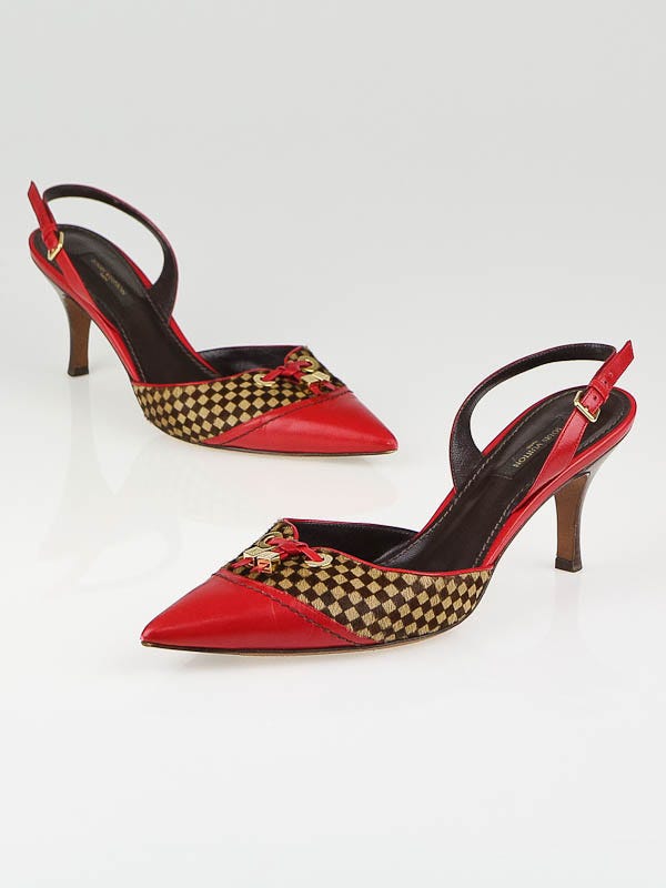 Louis Vuitton Damier Sauvage Pony Hair Slingbacks Size 8.5/39