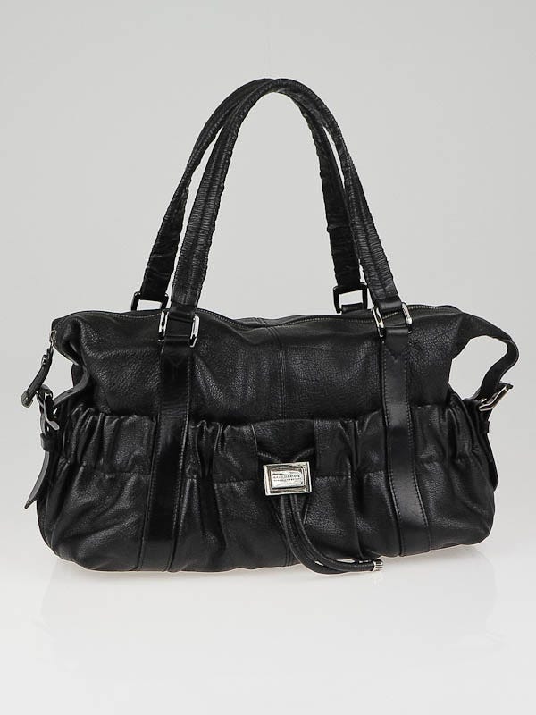 Burberry Black Leather Curzon Satchel Bag