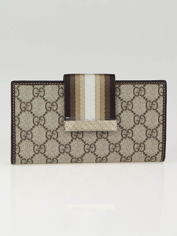 Gucci Beige/Ebony GG Coated Canvas Vintage Web Continental Wallet