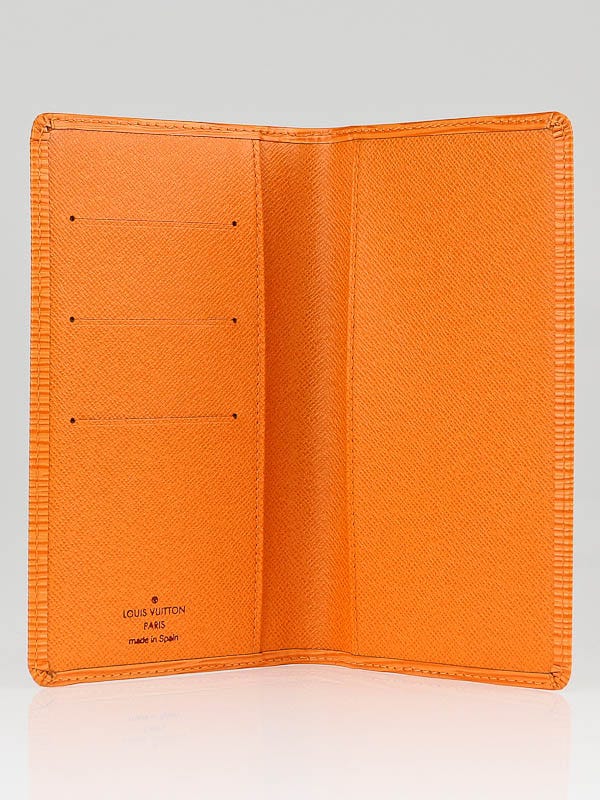 Louis Vuitton Orange Epi Leather Checkbook Wallet | Yoogi's Closet