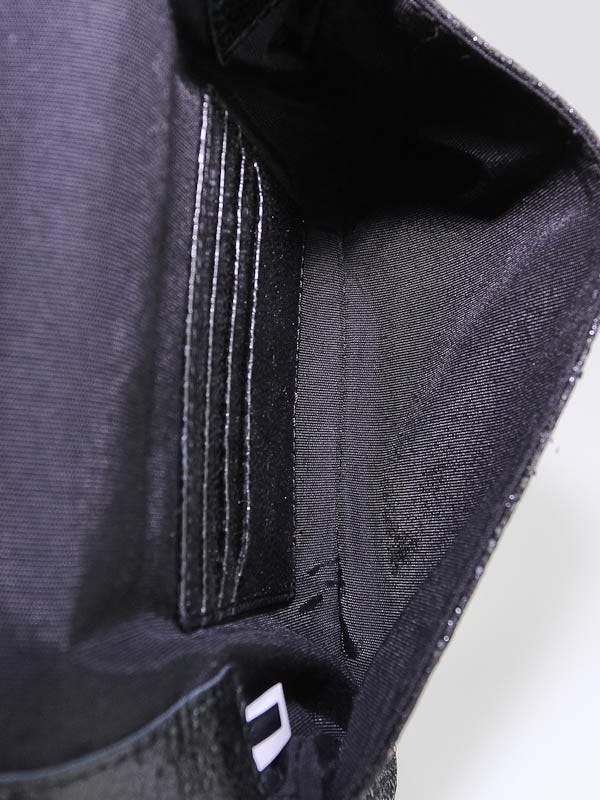 Jimmy Choo Black Glitter and Leather Zeta Clutch Bag | Yoogi's Closet