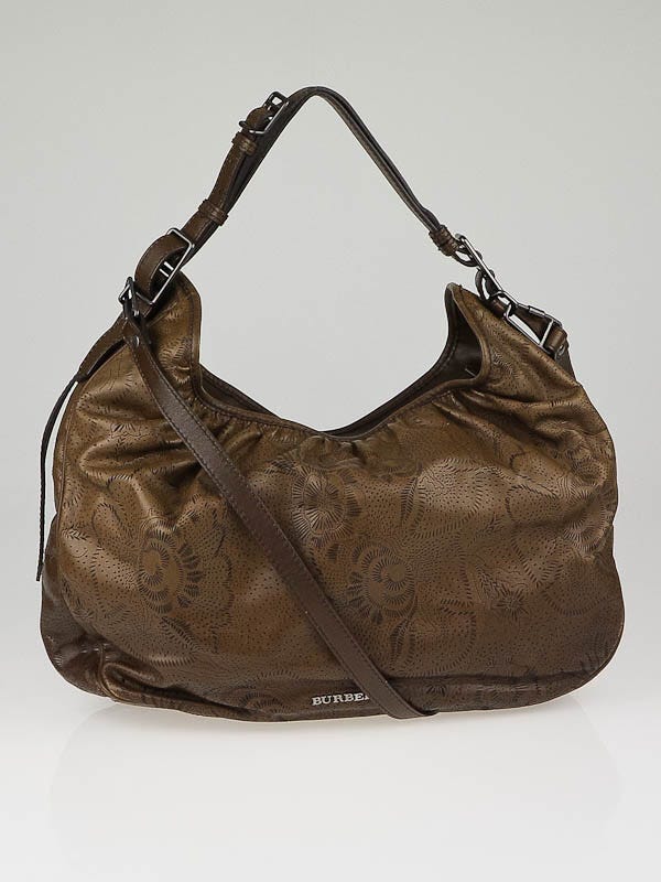 Burberry Limited Edition Nutmeg Degrade Lace Leather Large Hobo Bag