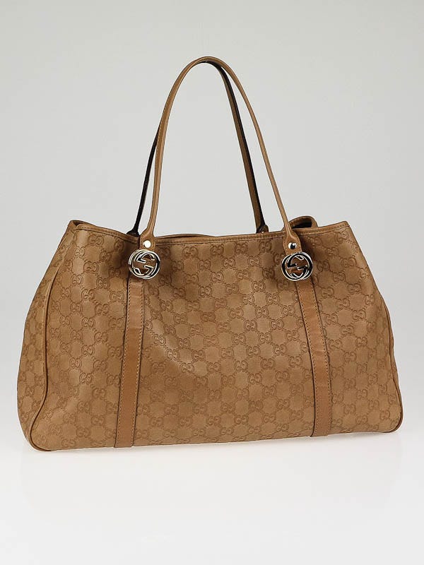 Gucci Tan Guccissima Leather Twins Tote Bag