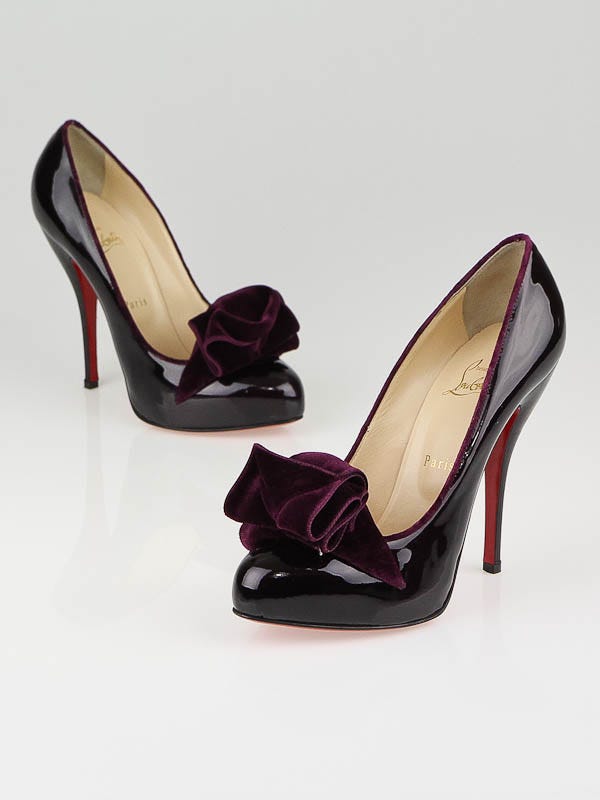 Christian Louboutin Oxblood Patent Leather Lady Page 120 Pumps Size 8/38.5