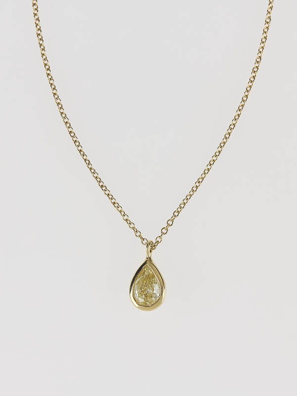 Tiffany & Co 18k Gold Fancy Yellow Pear Diamond Elsa Peretti 'Diamonds By-The-Yard' Pendant