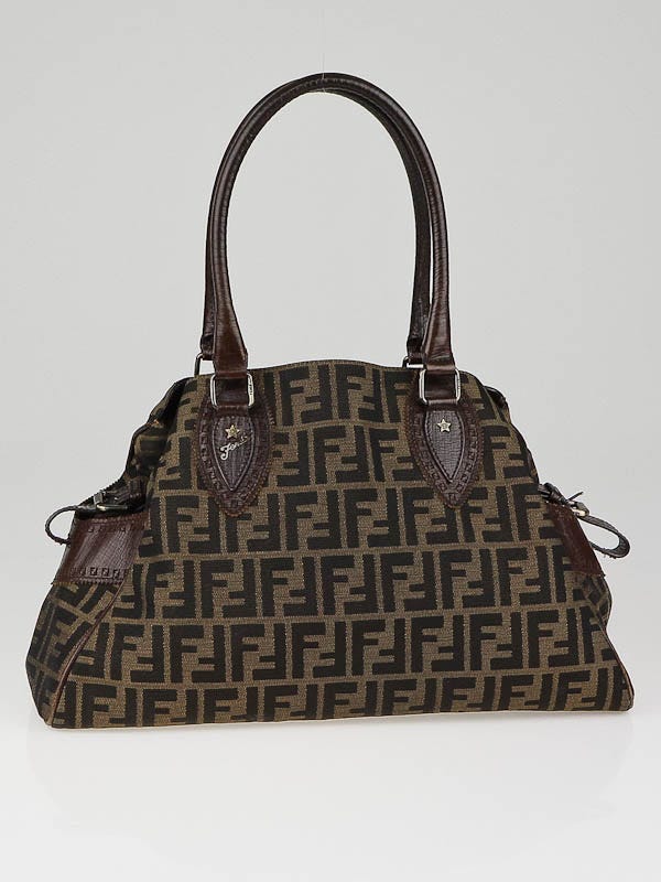 Fendi Tobacco Zucca Canvas Medium Du Jour Bag - 8BN162