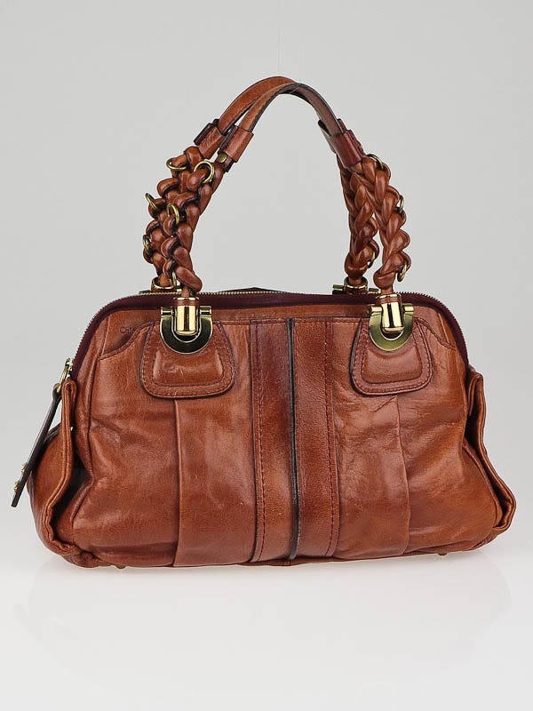 Chloe Brown Leather Small Heloise Shoulder Bag