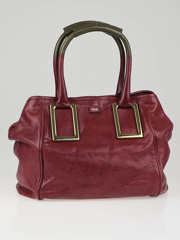 Chloe Black Currant Leather New Ethel Tote Bag