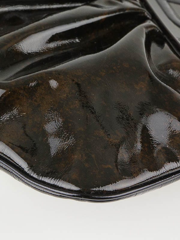 Fendi Brown Tortoise Patent Leather Convertible To You Clutch Bag