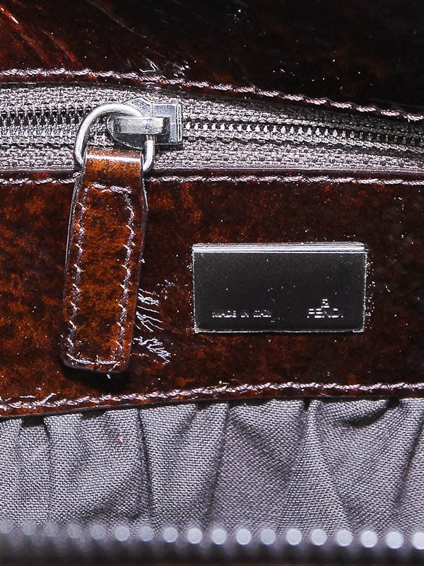 Fendi Brown Tortoise Patent Leather Convertible To You Clutch Bag