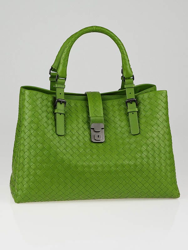 Bottega Veneta Peridot Intrecciato Nappa Leather Roma Tote Bag