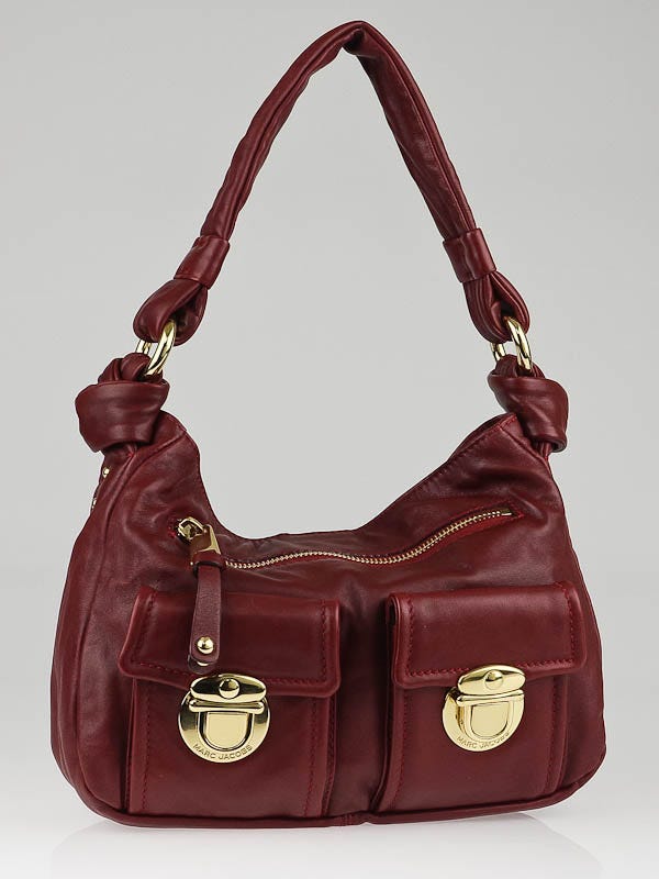 Marc Jacobs Merlot Leather Mercer Sofia Hobo Bag