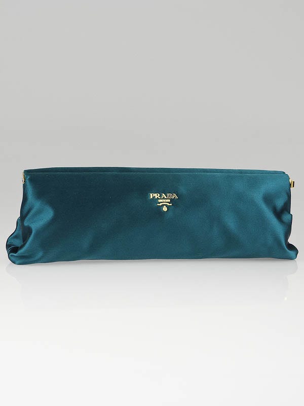 Prada Turchese Satin Evening Clutch Bag BP0323