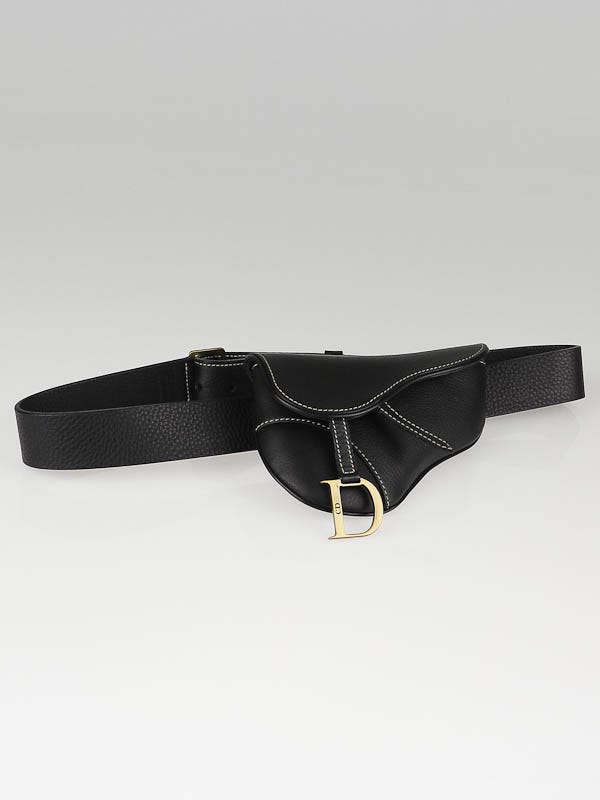 Dior black leather size 85 Christian Dior Black Leather DiorQuake Belt Size 85  main image 2