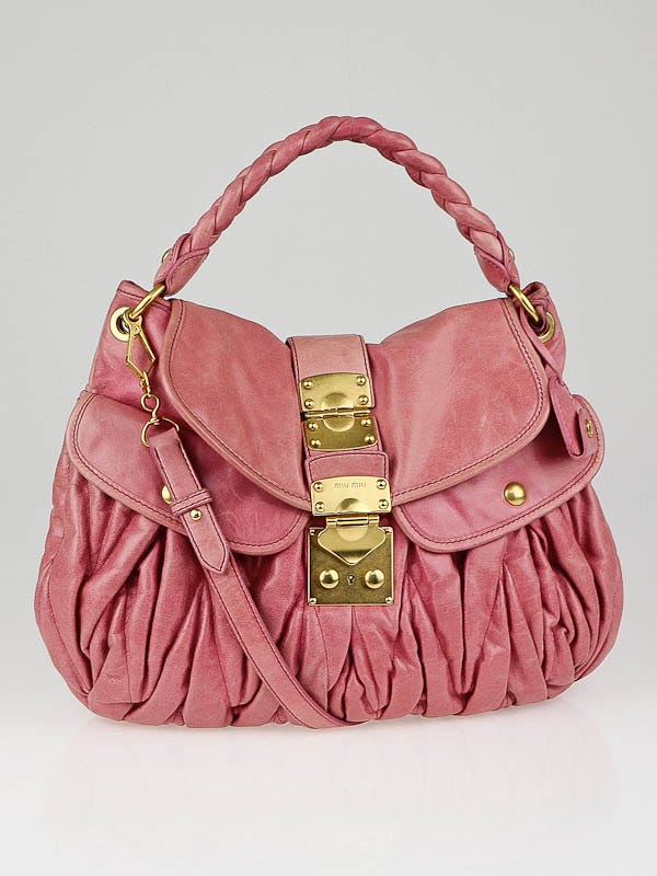 Miu Miu Begonia Matelasse Lux Leather Coffer Hobo Bag