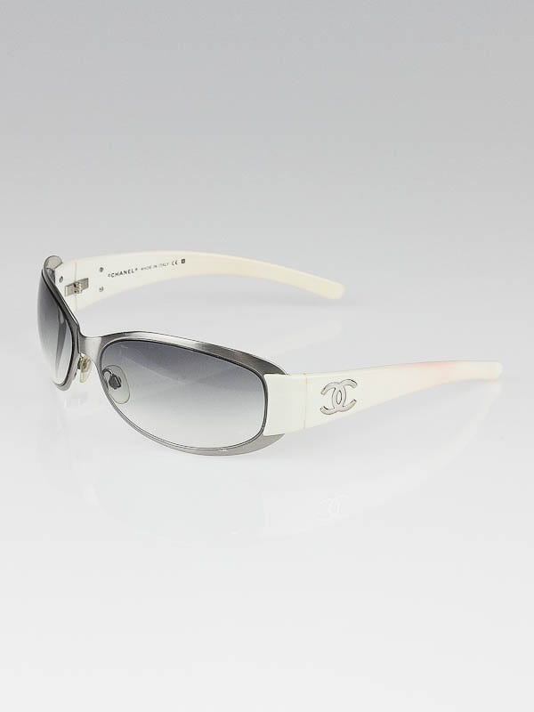 Chanel Silver Frame Gradient Tint CC Wrap Sunglasses- 4116 