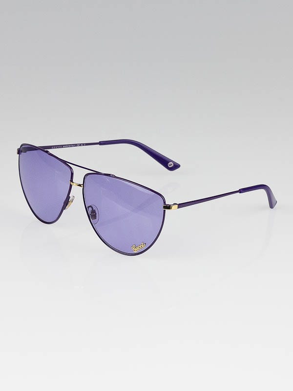 Gucci Purple Frame Purple Tint Small Aviator Sunglasses- 2909/S