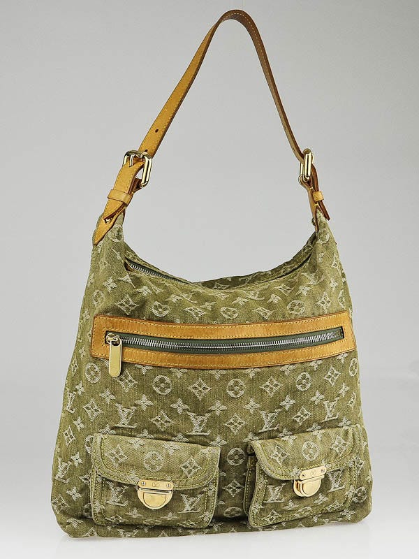 Louis Vuitton Green Denim Monogram Denim Baggy GM Bag