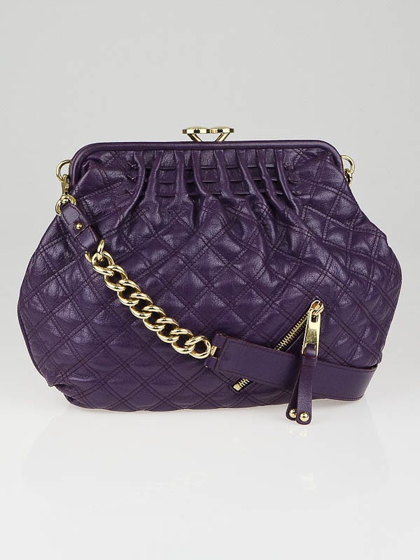 Marc Jacobs Purple Quilted Leather Bonnie Bag