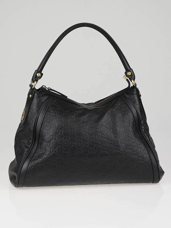 Gucci Black Guccissima Leather Scarlett Hobo Bag