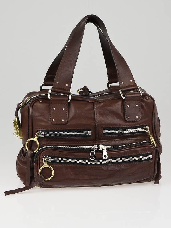 Chloe Chocolate Brown Leather Medium Betty Satchel Bag