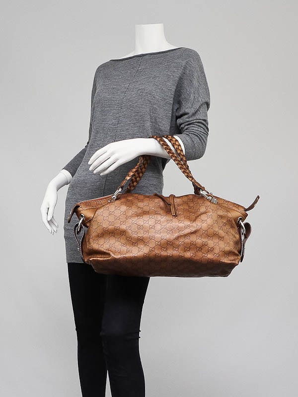 Gucci Bronze Guccissima Leather Bamboo Bar Medium Shoulder Gucci Bronze Guccissima Leather Bamboo Bar Medium Shoulder