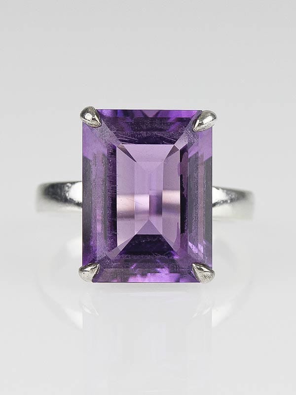 Tiffany & Co. Amethyst and Sterling Silver Tiffany Sparklers Cocktail Ring Size 5