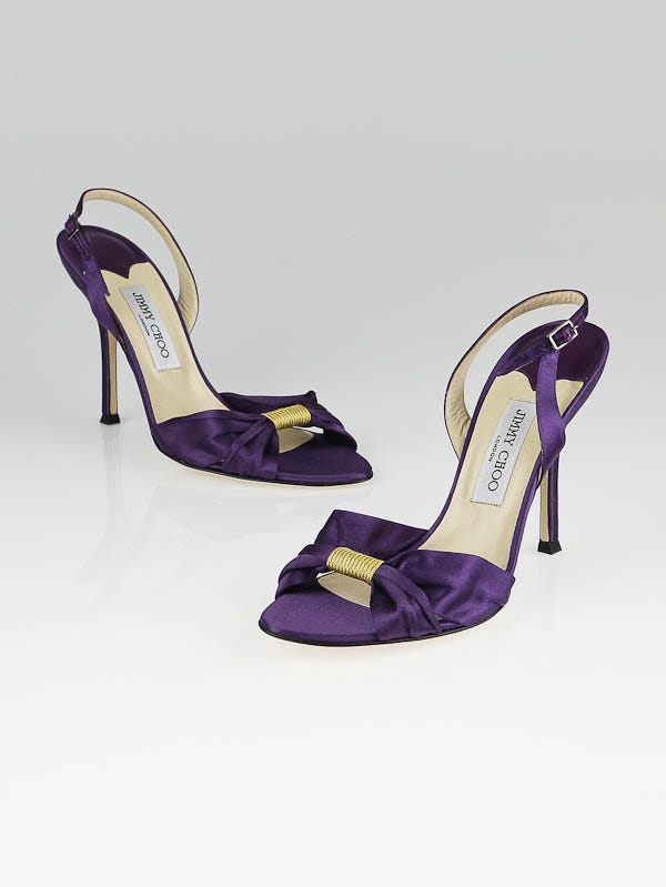 Jimmy Choo Haile Sue Thistle Purple Suede Ruffle Open Toe Heels Pumps –  Design Her Boutique