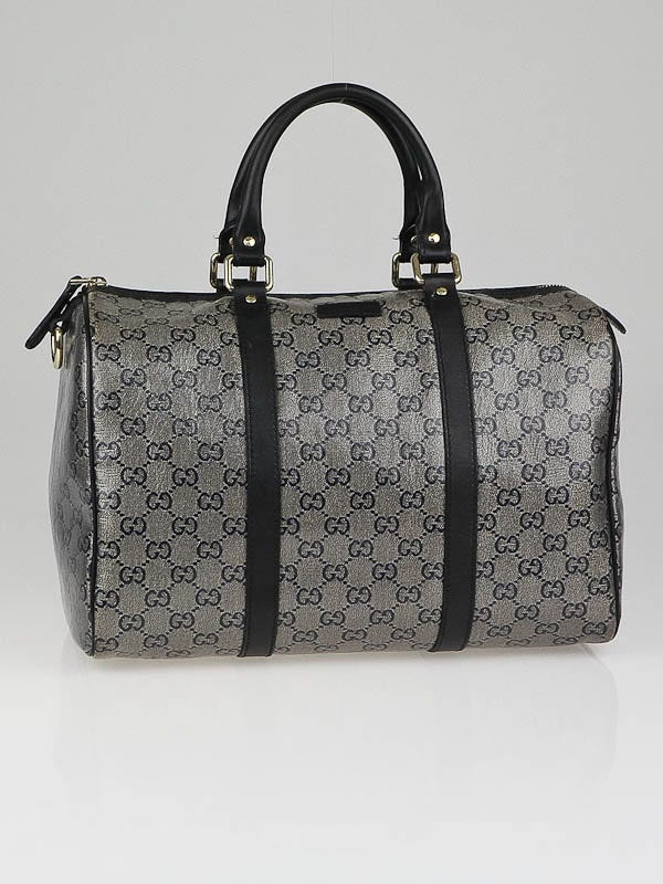 Gucci Black/Grey GG Coated Canvas Medium Joy Boston Bag