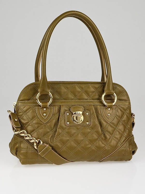 Marc Jacobs Olive Quilted Calfskin Leather Margot Bag