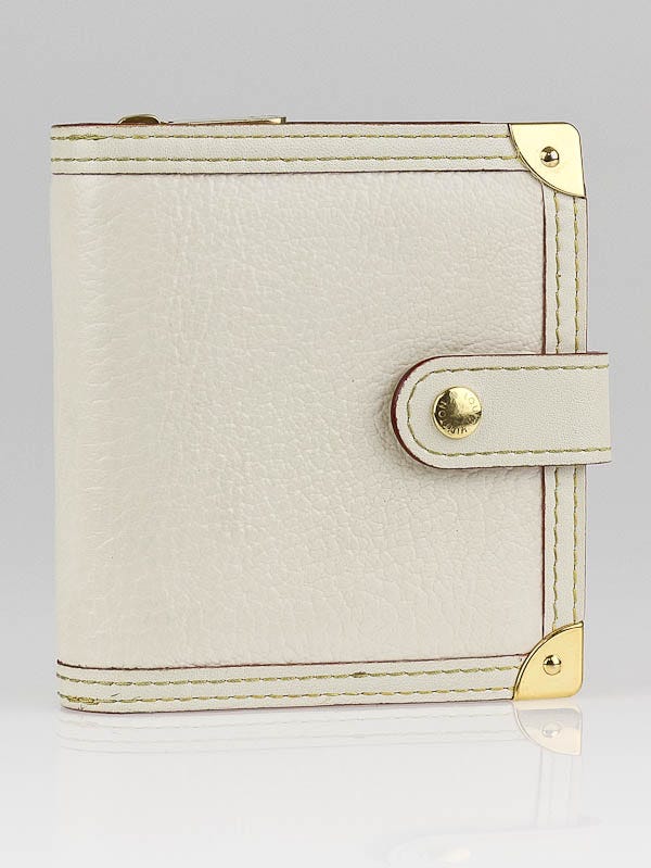 Louis Vuitton White Suhali Leather Compact Zippe Wallet