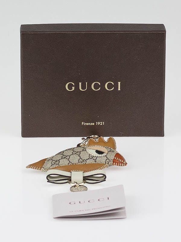 Gucci Beige GG Coated Canvas 'Gucci Zoo' Parrot Key Holder and Bag