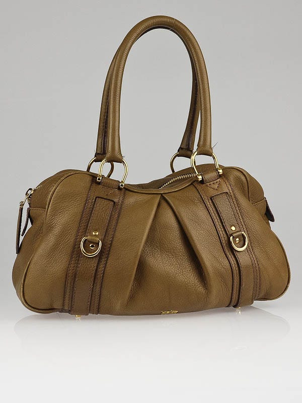 Burberry Light Brown Leather Small Ashbury Bag
