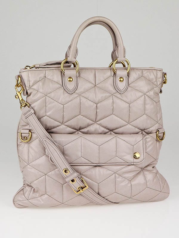 Miu Miu Pale Pink Quilted Leather Tote Bag 