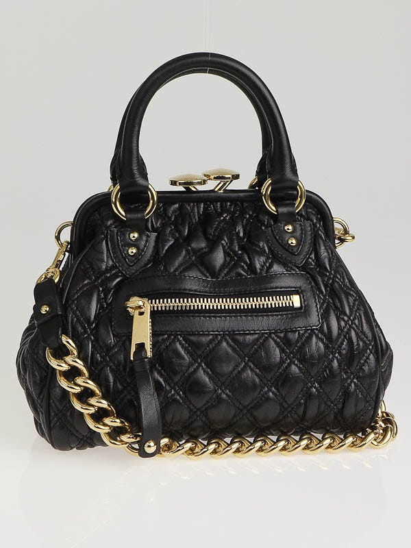 Marc Jacobs Black Elastic Quilted Leather 'The Kid' Stam Bag - Yoogi's  Closet