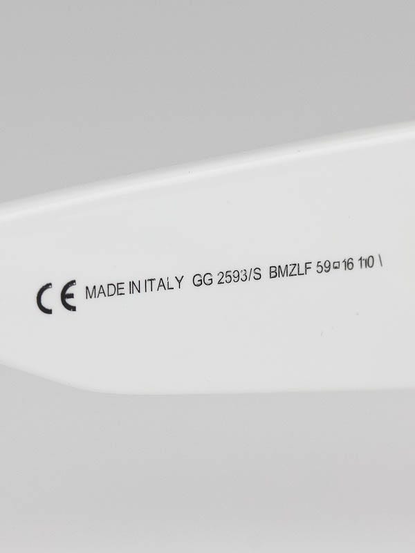 Gucci White Frame Gradient Tint Interlocking G Sunglasses-2593/s