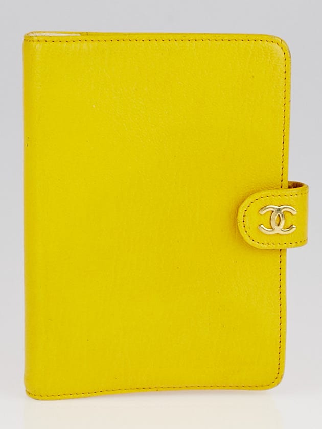 Chanel Yellow Grain Leather Small Agenda/Notebook Cover