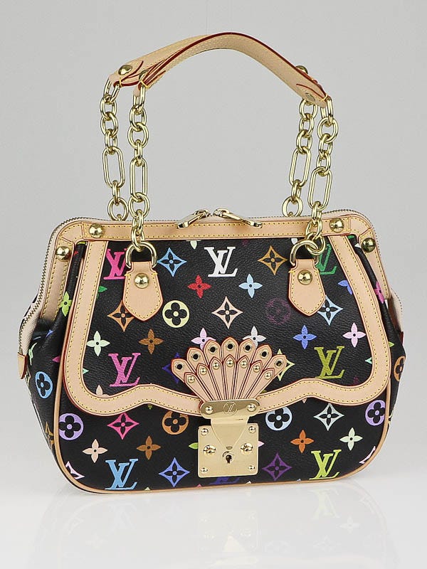 Louis Vuitton Limited Edition Black Monogram Multicolore Gracie MM Bag