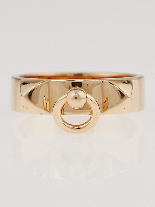 Hermes 18k Gold Collier de Chien PM Ring Size 53