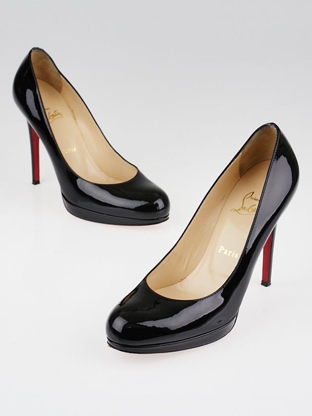 Christian Louboutin Black Patent Leather New Simple 120 Pumps Size 7.5/38