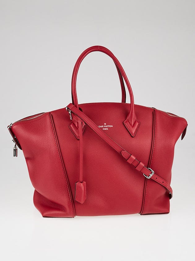 Louis Vuitton Framboise Cachemire Calfskin Leather Soft Lockit MM Bag