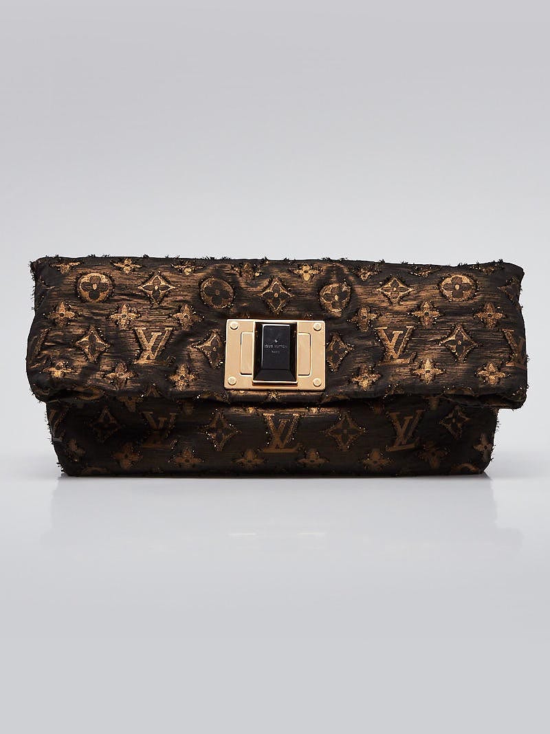 LOUIS VUITTON Jacquard Quilted Monogram Altair Clutch Black