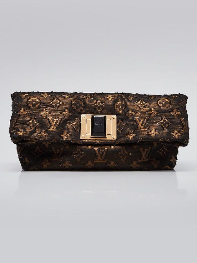 Louis Vuitton Limited Edition Lurex Bronze Monogram Jacquard Altair Clutch Bag