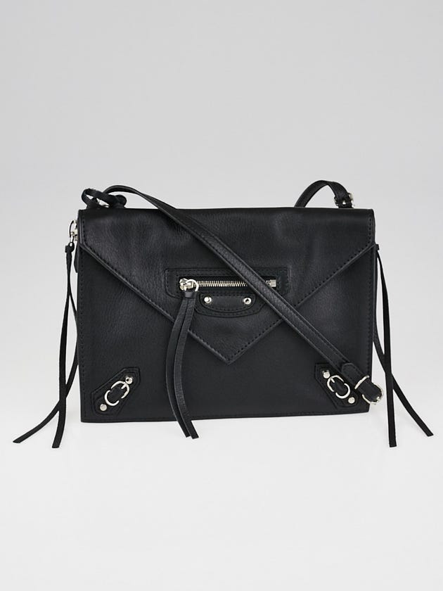 Balenciaga Black Calfskin Leather Papier Zip-Around Triple Bag
