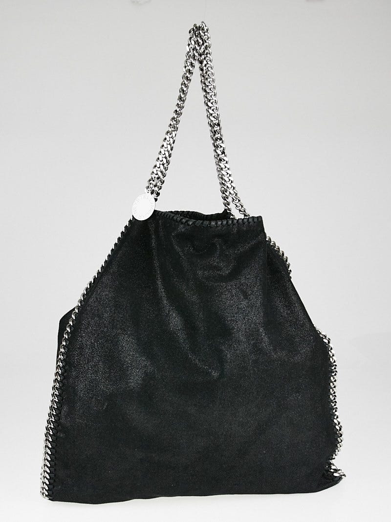 Stella McCartney Black Shaggy Deer Faux-Leather Falabella Big Tote Bag |  Yoogi's Closet