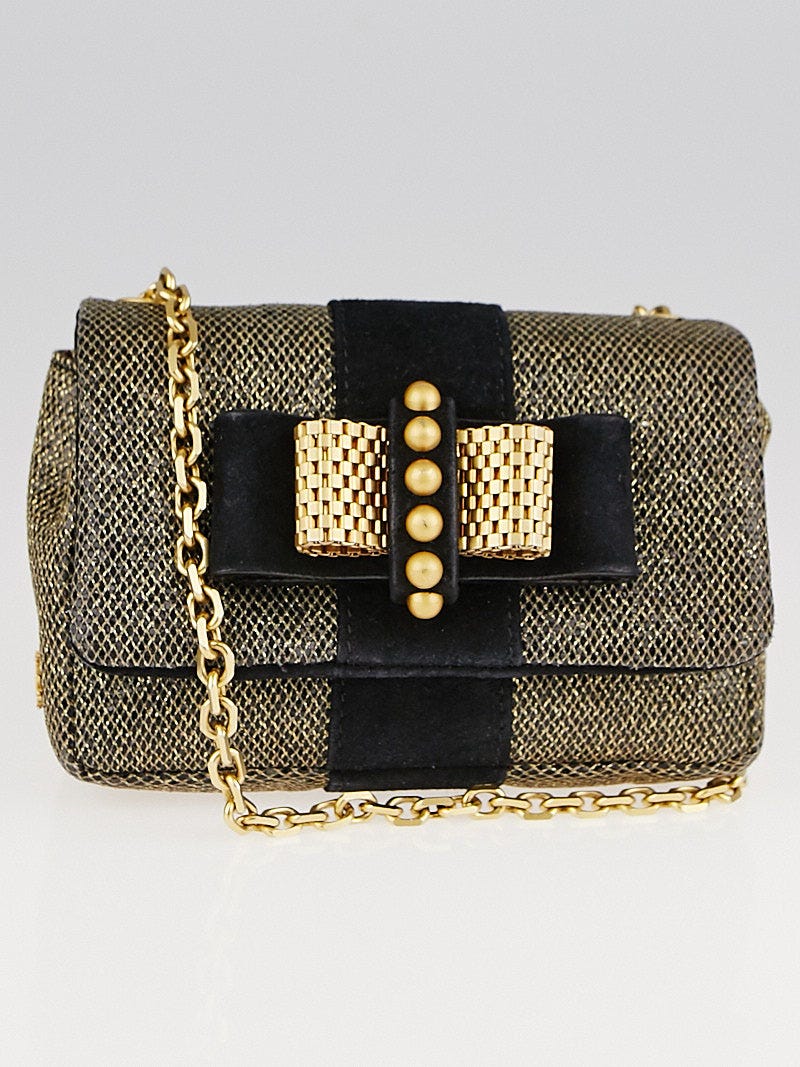 Christian Louboutin Gold Glitter Patent Leather Sweet Charity Mini Bag -  Yoogi's Closet